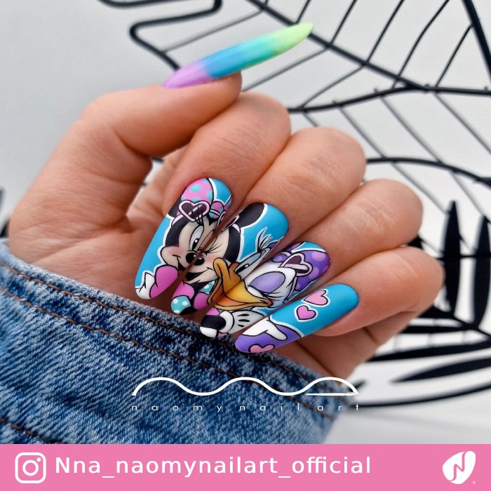 Minnie and Daisy Disney Nails